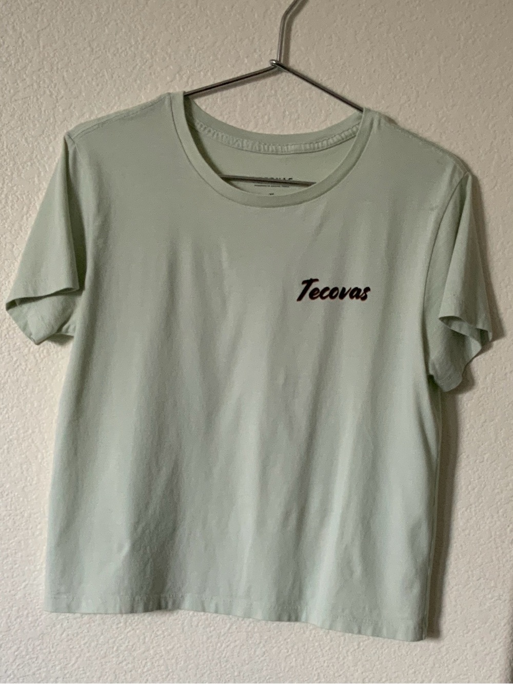 Tecovas Women’s Light Mint Short Sleeve  Cropped Crew Tee XS